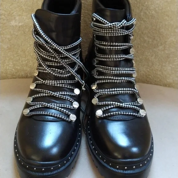 Blondo Lace-up Combat Boots Waterproof Leather Sz 10 NWD - Picture 3 of 8